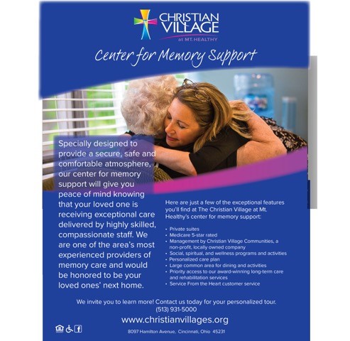 At the Christian Village at Mt. Healthy, we are one of the area's most experienced providers of memory support.
