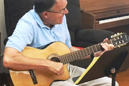 Retired Mason teacher Doug Parrot brings joy and smiles to Christian Village at Mason residents through his music.