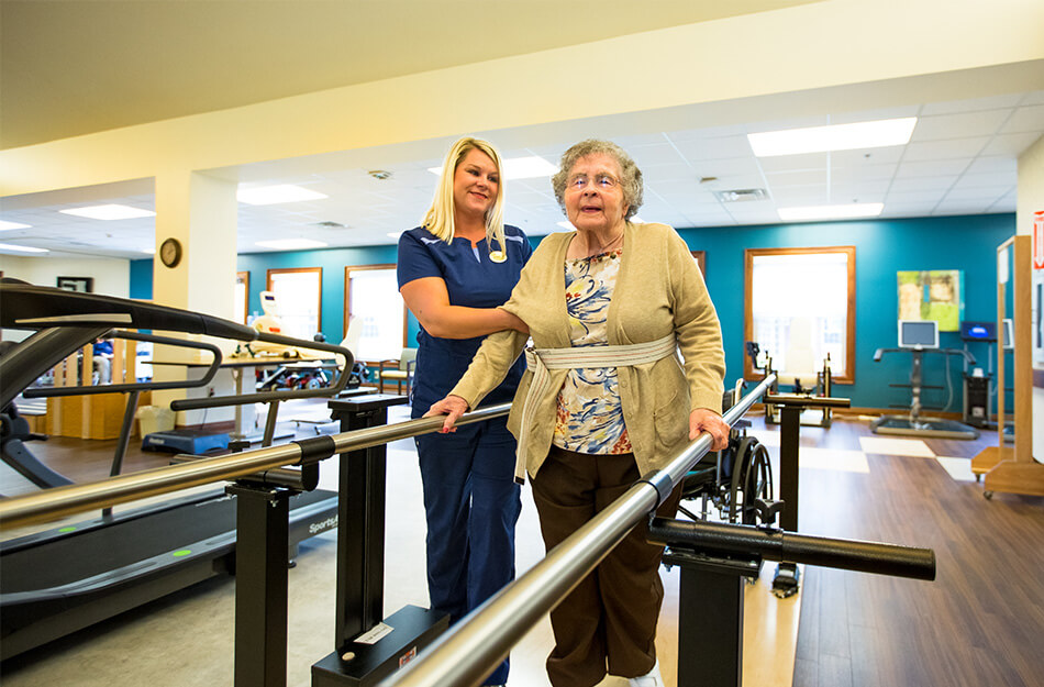 Senior woman doing rehabilitation therapy
