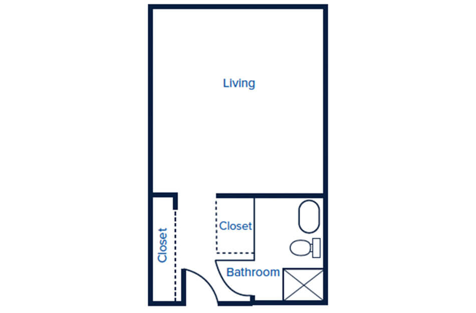 Mt. Healthy Independent Living and Assisted Living studio floor plan
