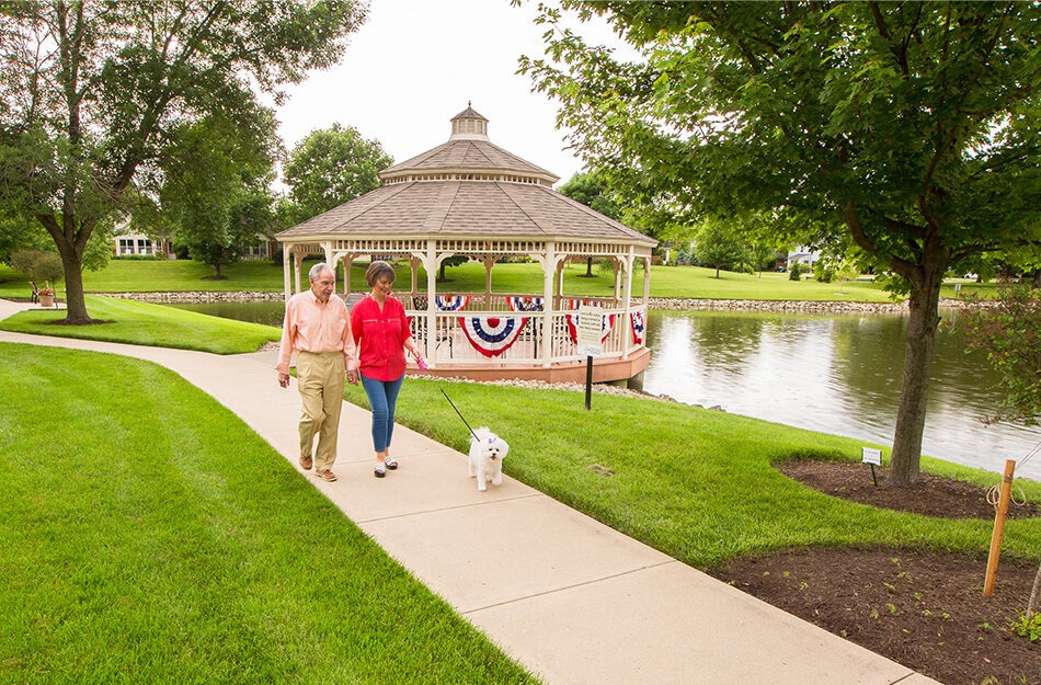 Couple taking a walk along a scenic path