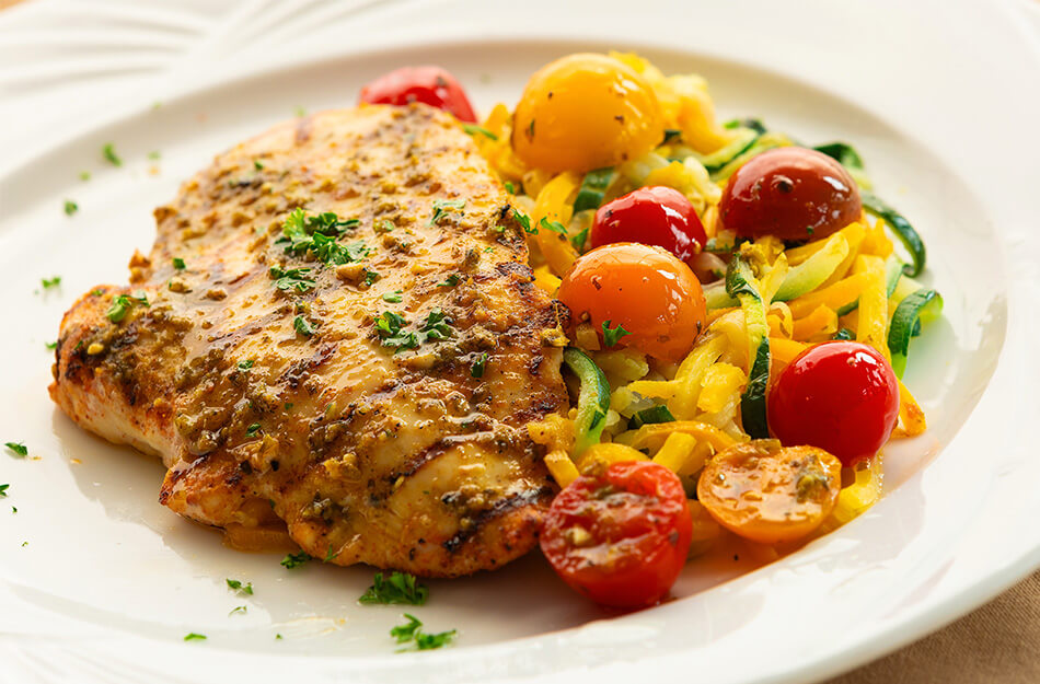 Delicious chicken dinner