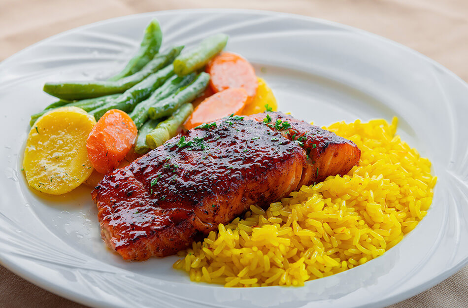 Beautiful salmon dinner