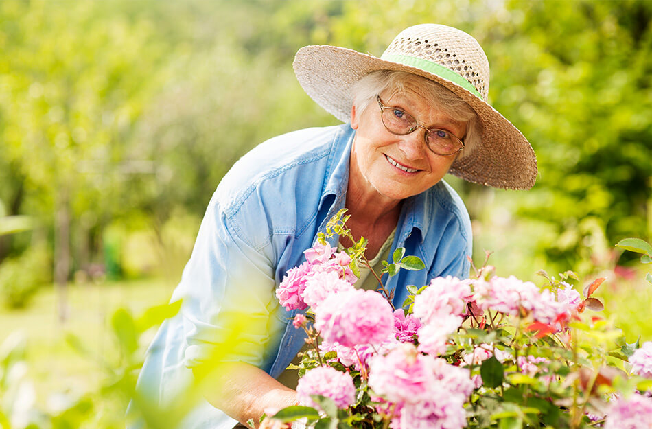 Senior woman gardening